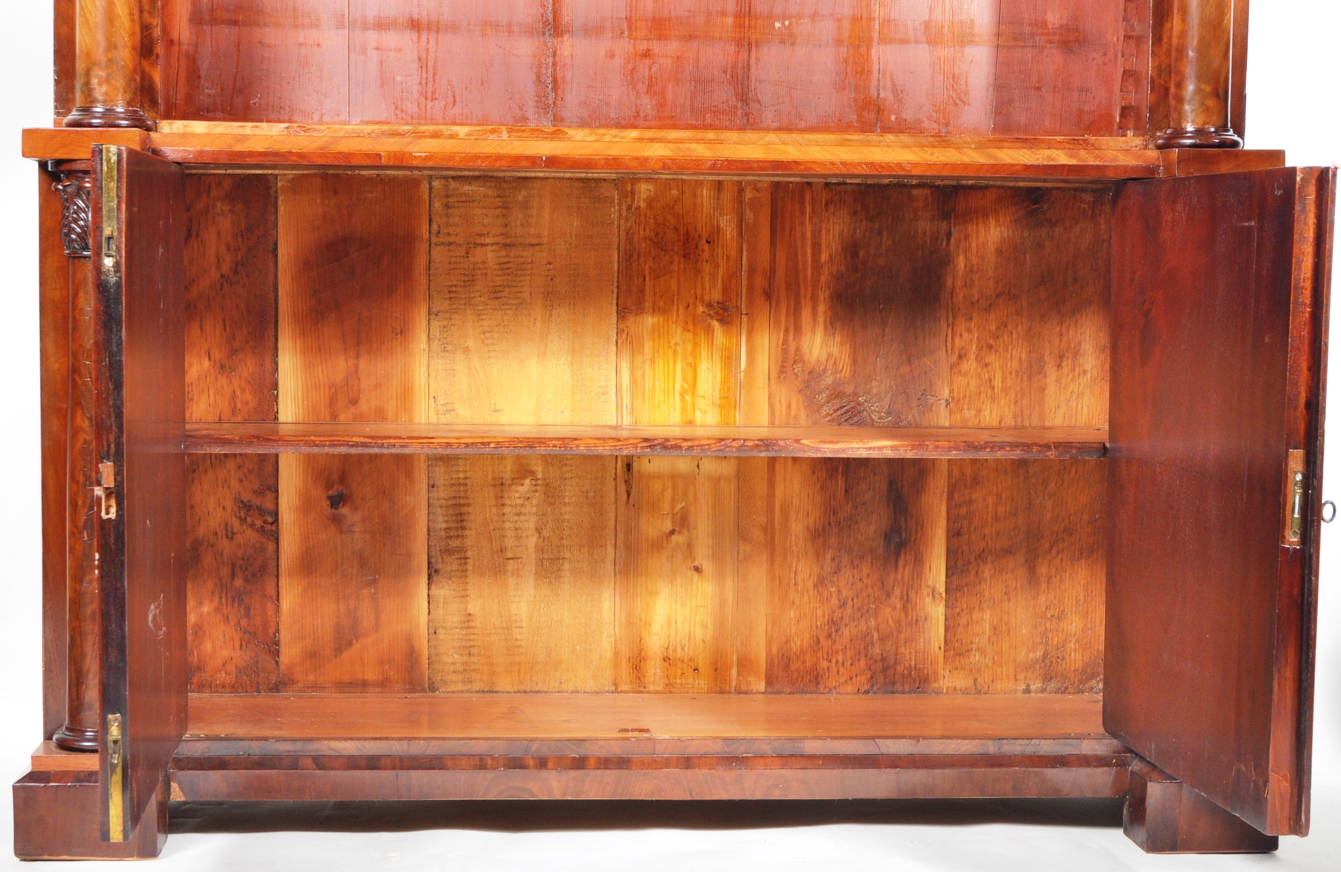 LARGE 19TH BIEDERMEIER MAHOGANY LIBRARY BOOKCASE - Image 5 of 8