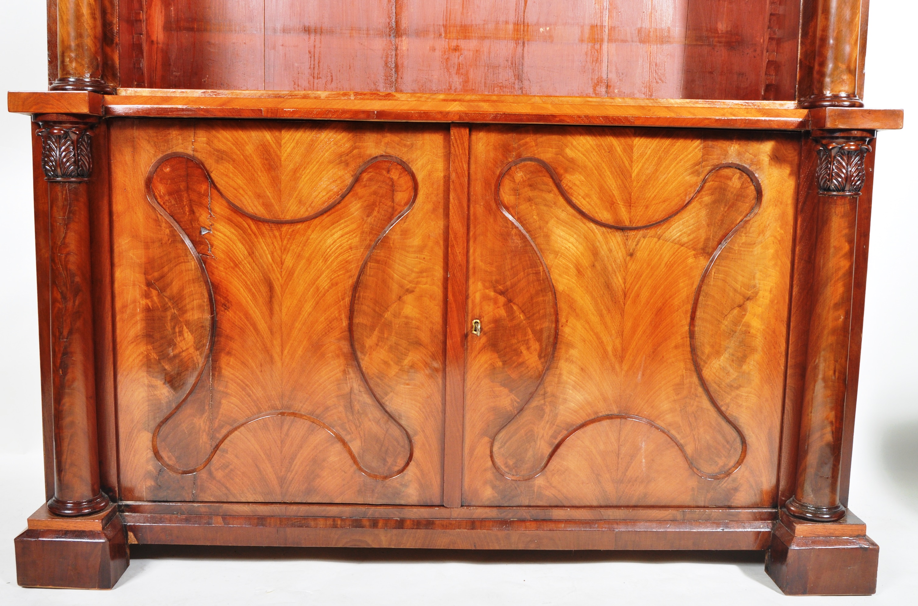 LARGE 19TH BIEDERMEIER MAHOGANY LIBRARY BOOKCASE - Image 3 of 8