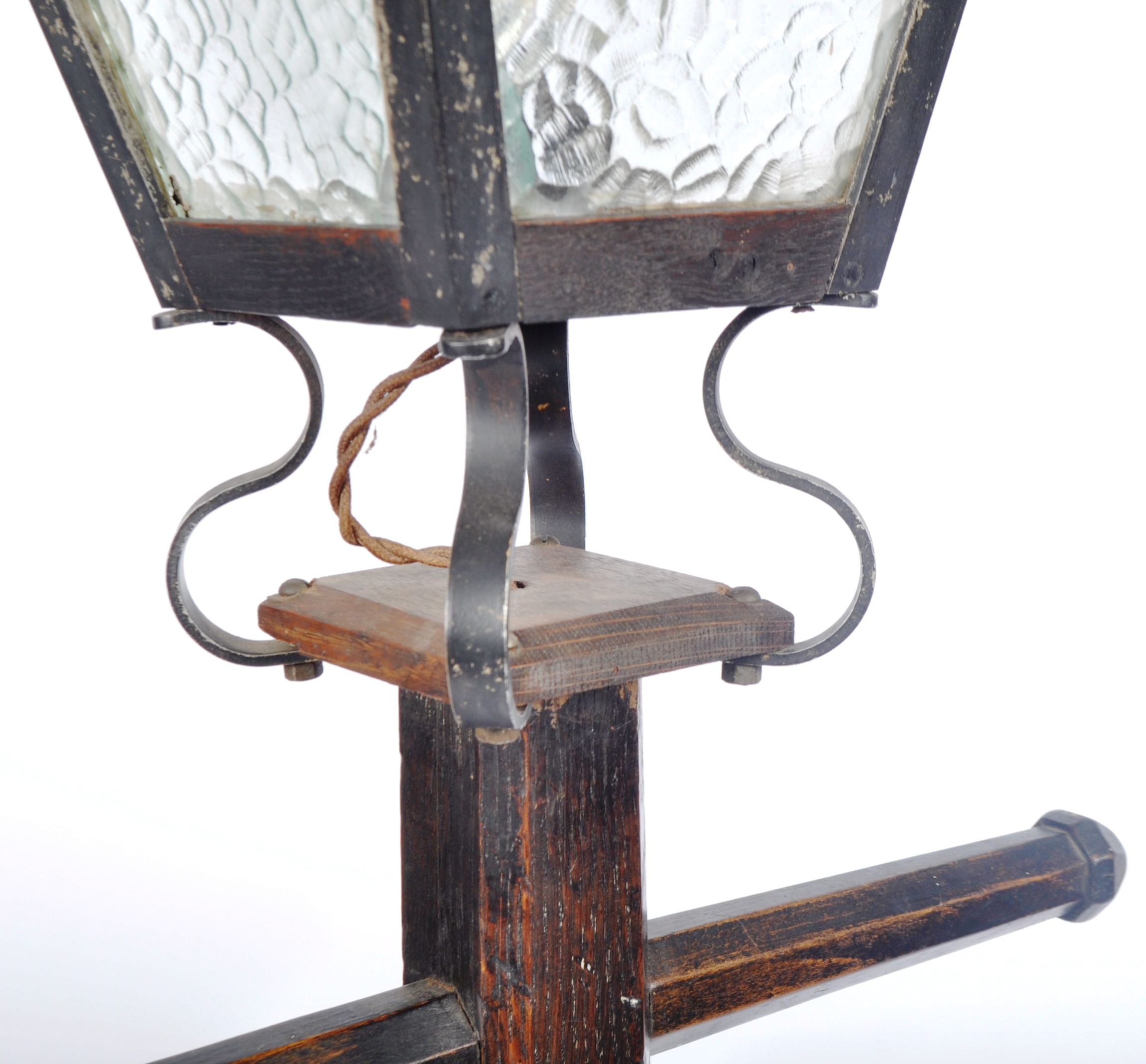 VINTAGE 20TH CENTURY FLOOR STANDING LANTERN LAMP LIGHT - Image 3 of 6