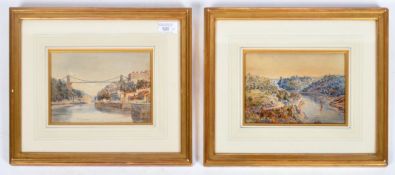 HENRY GEORGE HEWITT RBA - PAIR OF BRISTOL WATERCOLOURS