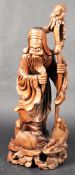 19TH CENTURY QING DYNASTY CHINESE CARVED WOODEN IMMORTAL