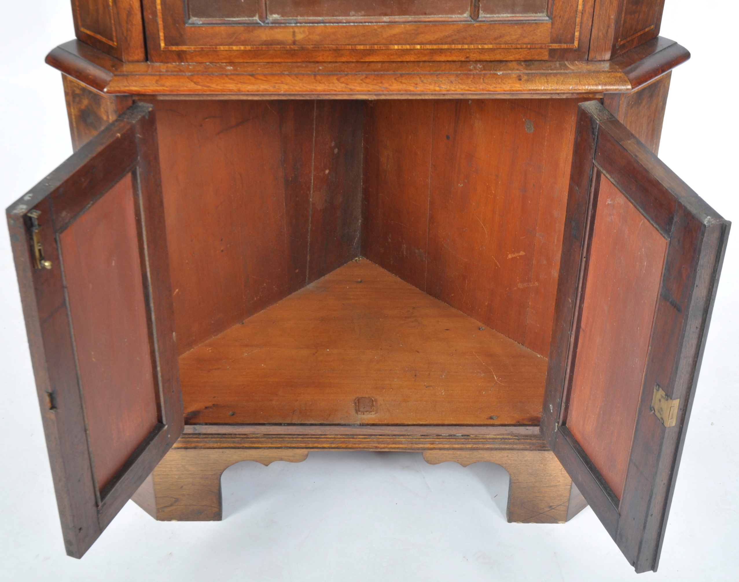 19TH CENTURY VICTORIAN INLAID ROSEWOOD TWO PIECE CORNER CABINET - Image 6 of 7