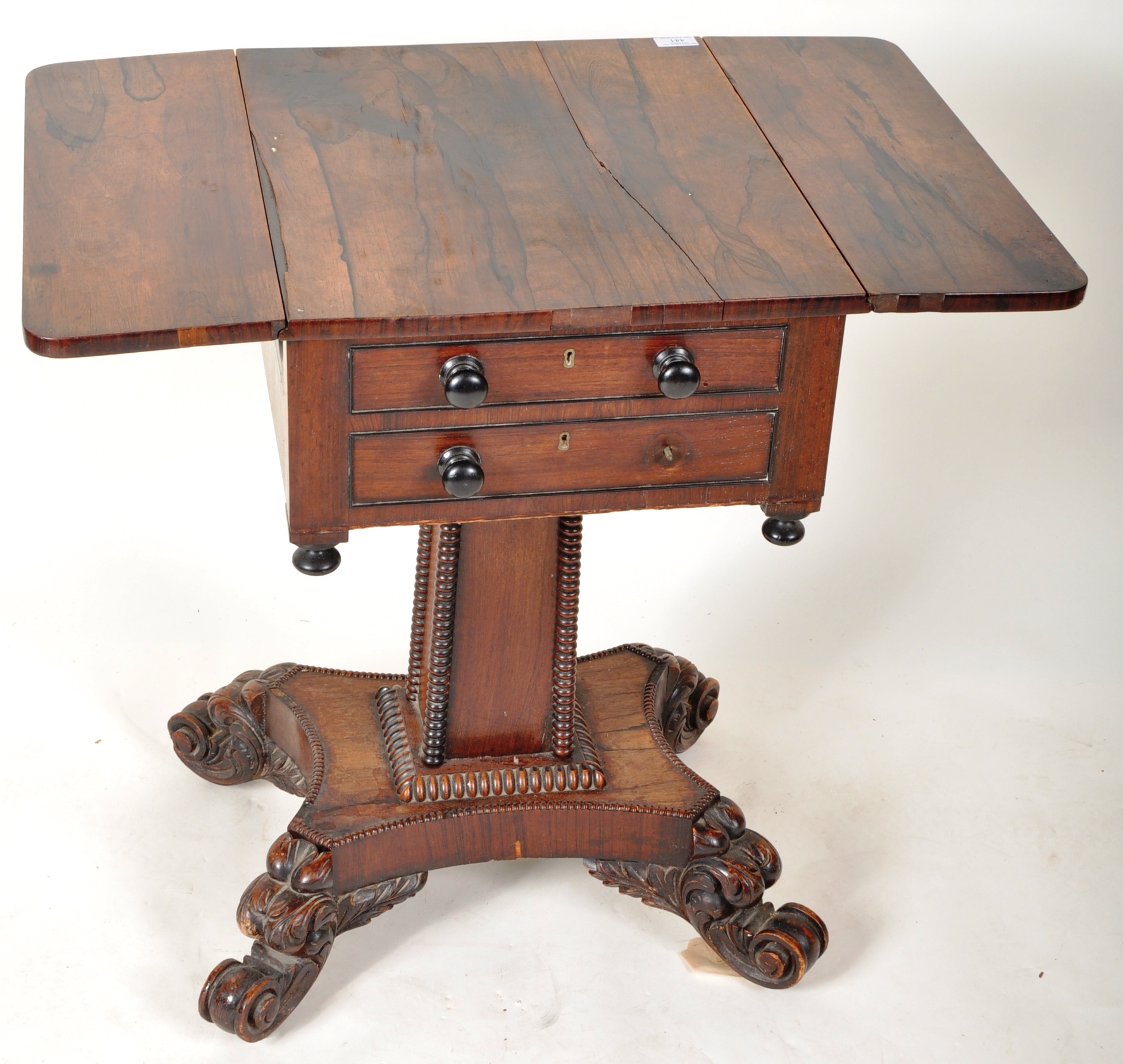 WILLIAM IV ROSEWOOD PEDESTAL WORK TABLE - Image 2 of 12