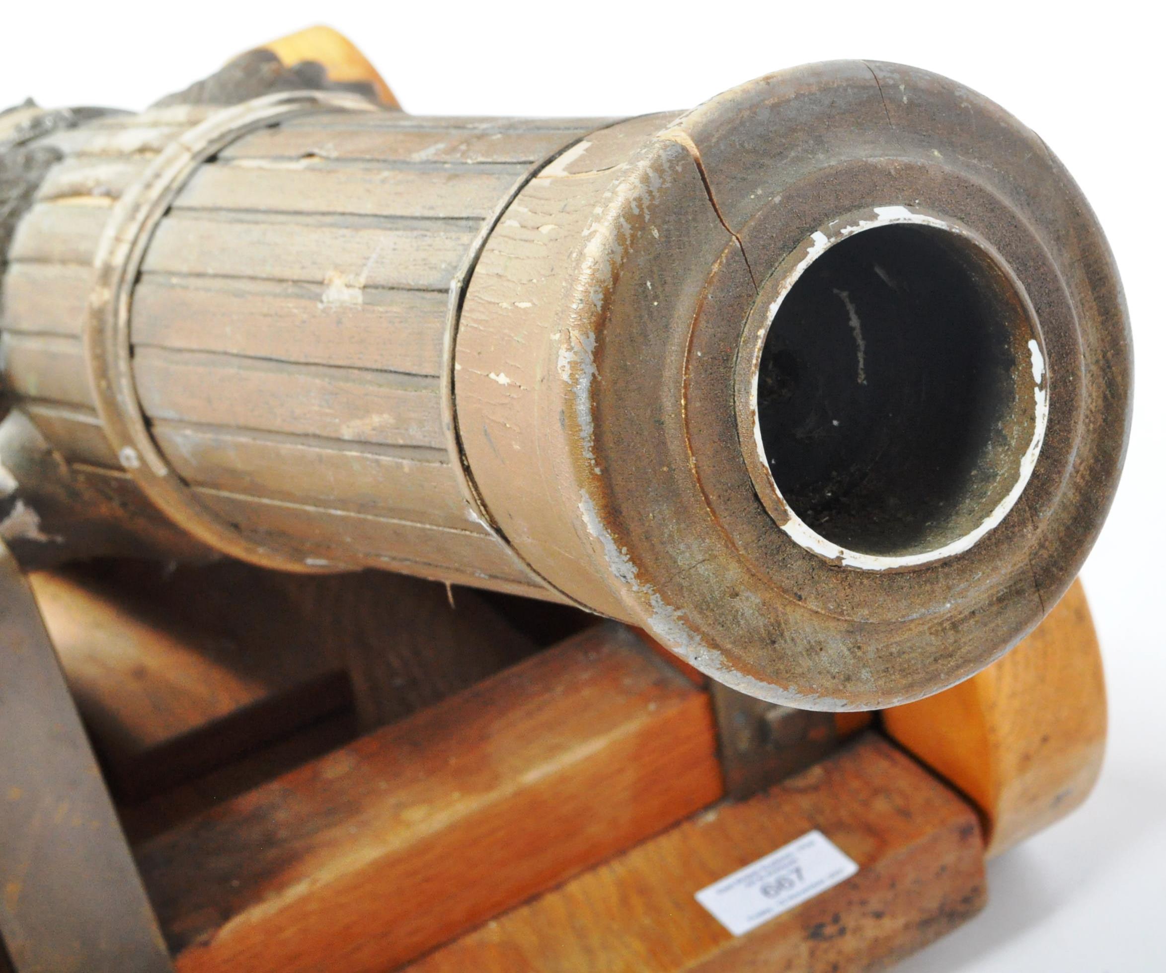 19TH CENTURY SCALE DOWN SIZE CARVED OAK MODEL CANNON - Image 10 of 13