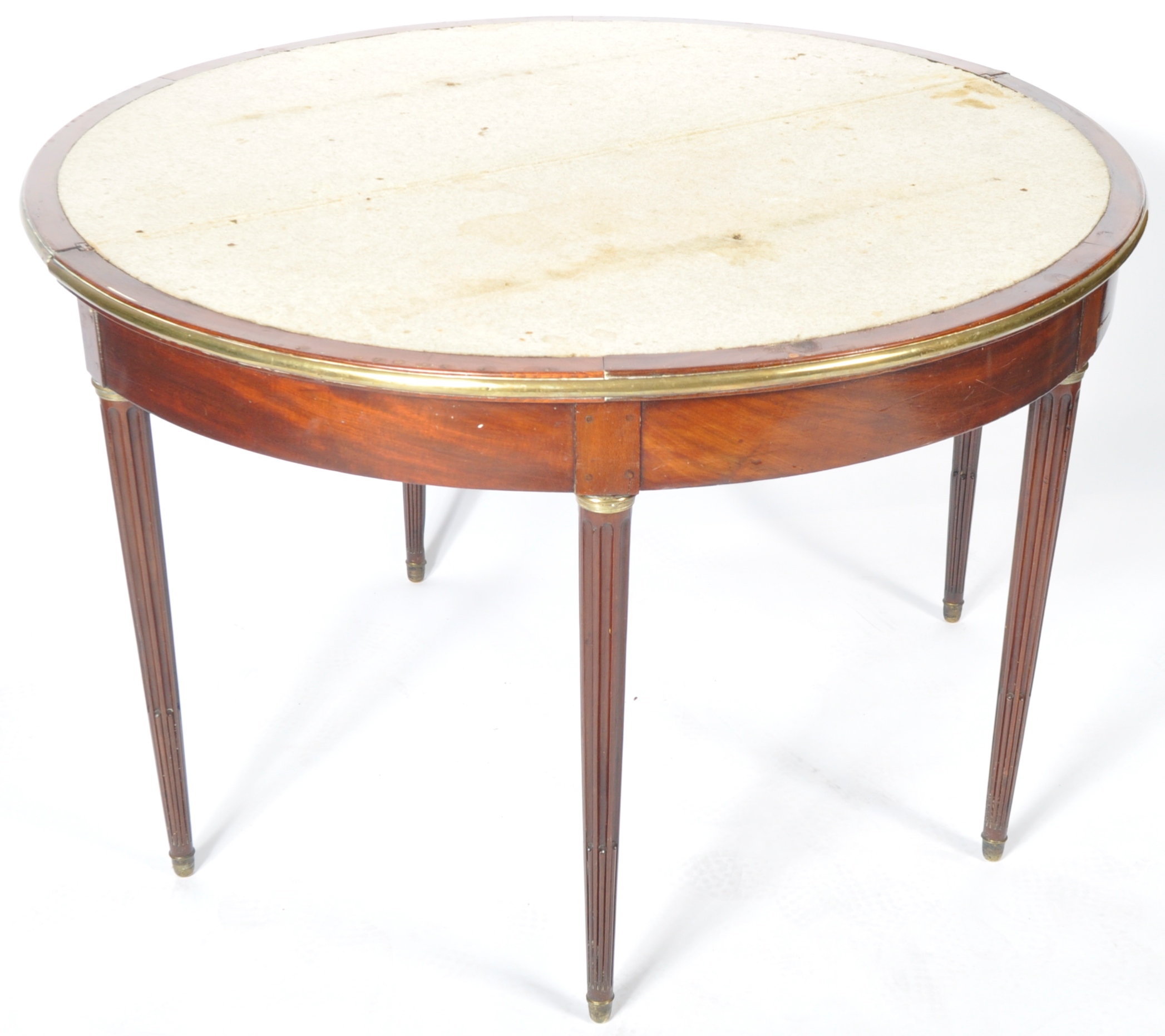 EARLY 20TH CENTURY FRENCH EMPIRE BRASS AND MAHOGANY CARD TABLE - Image 6 of 7