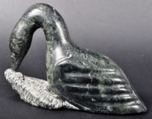 MELIA PADLUQ - LARGE INUIT HAND CARVED LOON BIRD FIGURINE