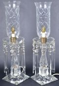 PAIR OF EARLY 20TH CENTURY CUT GLASS TABLE LAMPS