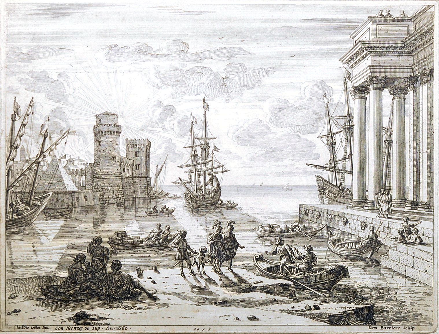 17TH CENTURY ETCHING BY CLAUDE LORRAIN - Image 2 of 6