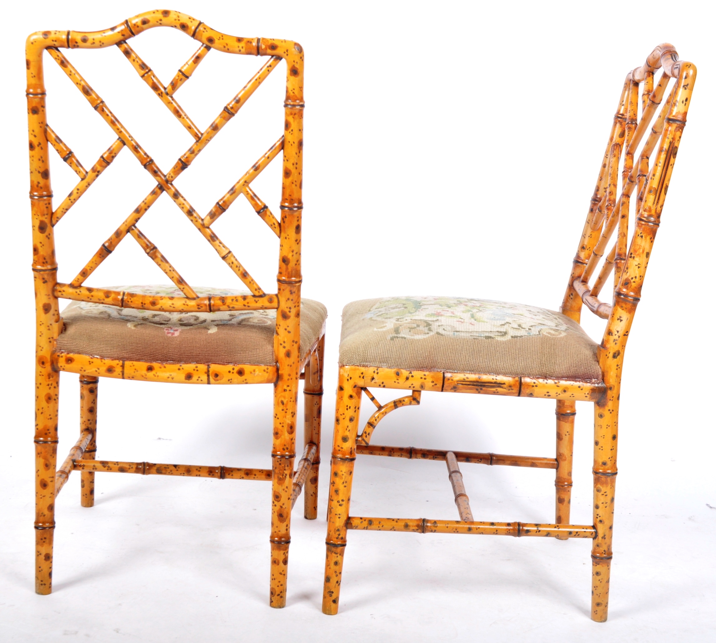 MATCHING PAIR OF 18TH CENTURY STYLE FAUX BAMBOO CHAIRS - Image 7 of 7
