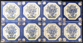 MATCHING SET OF EIGHT 18TH CENTURY BRISTOL DELFT TILES