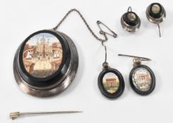 19TH CENTURY MICROMOSAIC BROOCH & EARRINGS