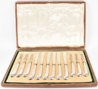 SIX PERSON SILVER HALLMARKED BUTTER KNIVES & FORKS