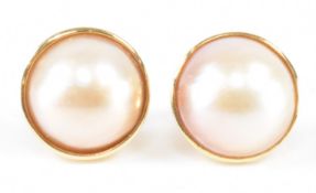 14CT GOLD MABE PEARL EARRINGS
