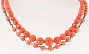 TWO VINTAGE CORAL NECKLACES