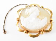 9CT GOLD 19TH CENTURY VICTORIAN CAMEO BROOCH