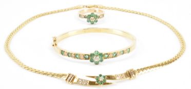 GOLD EMERALD & DIAMOND JEWELLERY SUITE