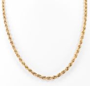 VINTAGE GOLD ROPE TWIST NECKLACE CHAIN