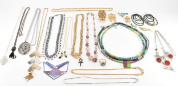LARGE ASSORTMENT OF COSTUME JEWELLERY INCLUDING SILVER