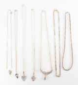 ASSORTMENT OF SILVER PENDANT & CHAIN NECKLACES