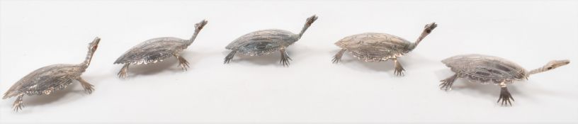 FIVE VINTAGE TURTLE PLACE CARD HOLDERS