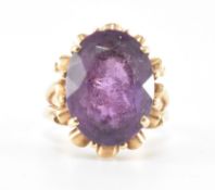 HALLMARKED 9CT GOLD & AMETHYST DRESS RING