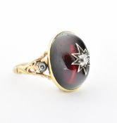 VICTORIAN GARNET & DIAMOND CABOCHON RING