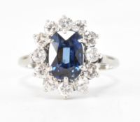 WHITE GOLD SAPPHIRE & DIAMOND DRESS RING