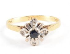 VINTAGE GOLD, SAPPHIRE & DIAMOND RING