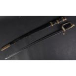 LARGE 19TH CENTURY FRENCH CAVALRY SWORD WITH SCABBARD