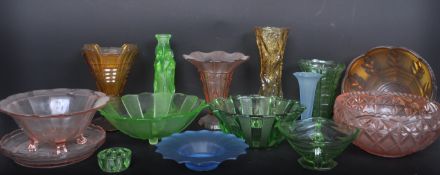 COLLECTION OF EARLY 20TH CENTURY DECORATIVE AND PRESSED GLASS