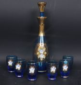 VINTAGE 20TH CENTURY ITALIAN GLASS AND DECANTER SET