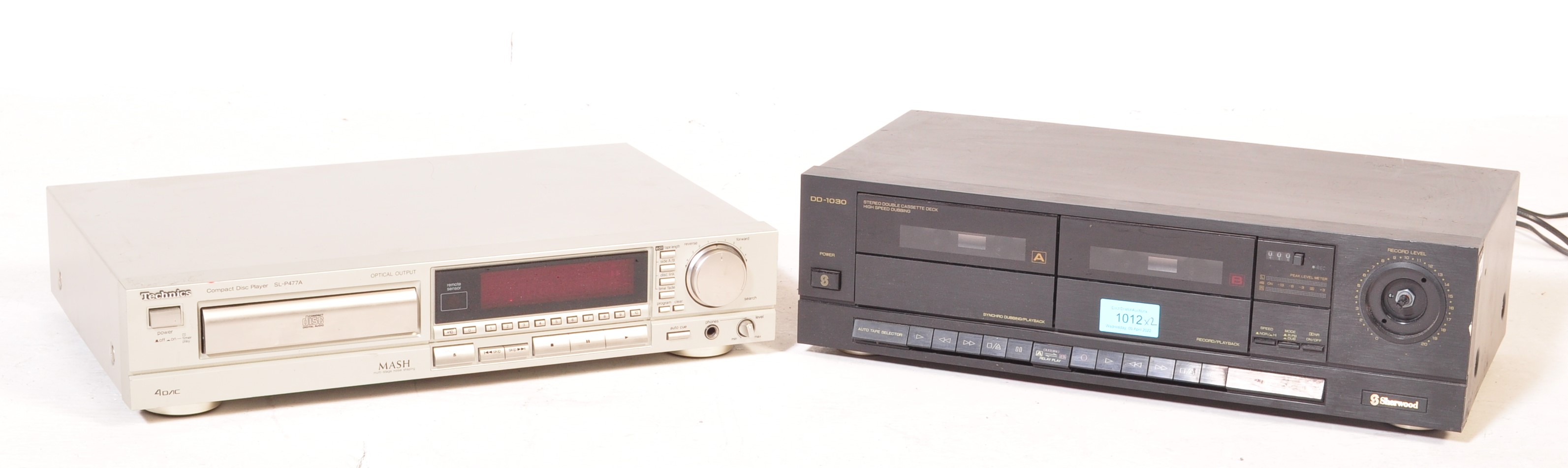 PAIR OF VINTAGE SHERWOOD & TECHNICS DISK - CASSETTE PLAYERS