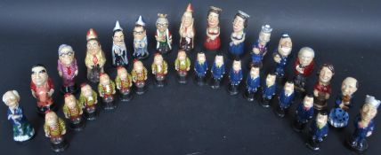 1970S RESIN POLITICAL CARICATURE CHESS PIECES