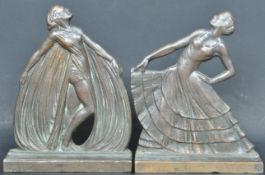 AFTER CHIPARUS - ART DECO BRONZE DANCER BOOK ENDS