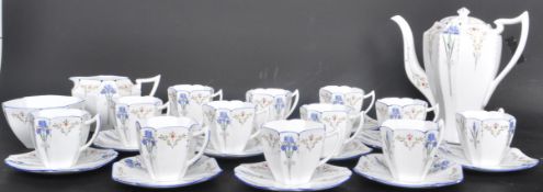 SHELLEY BLUE IRIS QUEEN ANNE SHAPE -TEA / COFFEE SET