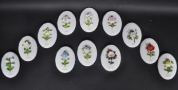 VINTAGE COALPORT FLOWER OF THE MONTH PLAQUES