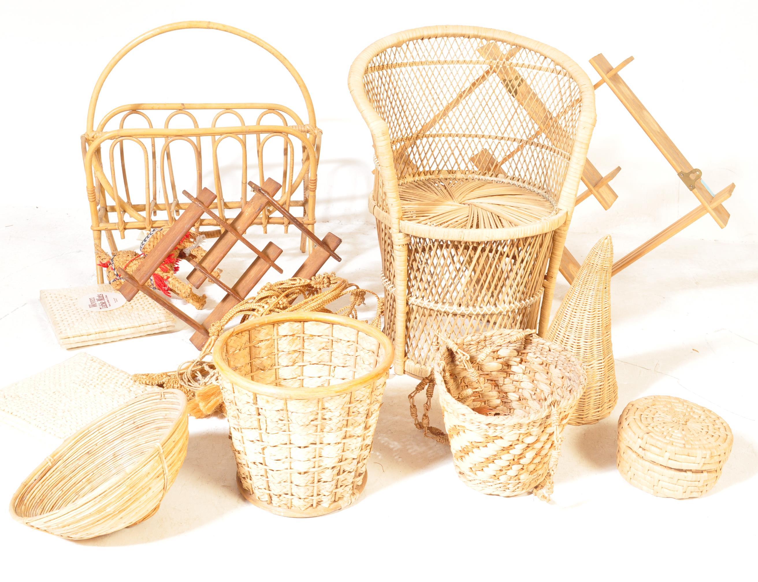COLLECTION OF VINTAGE 20TH CENTURY BAMBOO & WICKER - Image 2 of 5