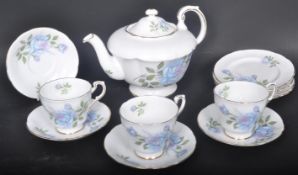 VINTAGE PARAGON BLUE ROSE BONE CHINA TEA SERVICE