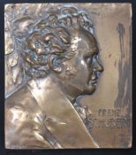 FRANZ SCHUBERT - A BRONZE PORTRAIT PLAQUE