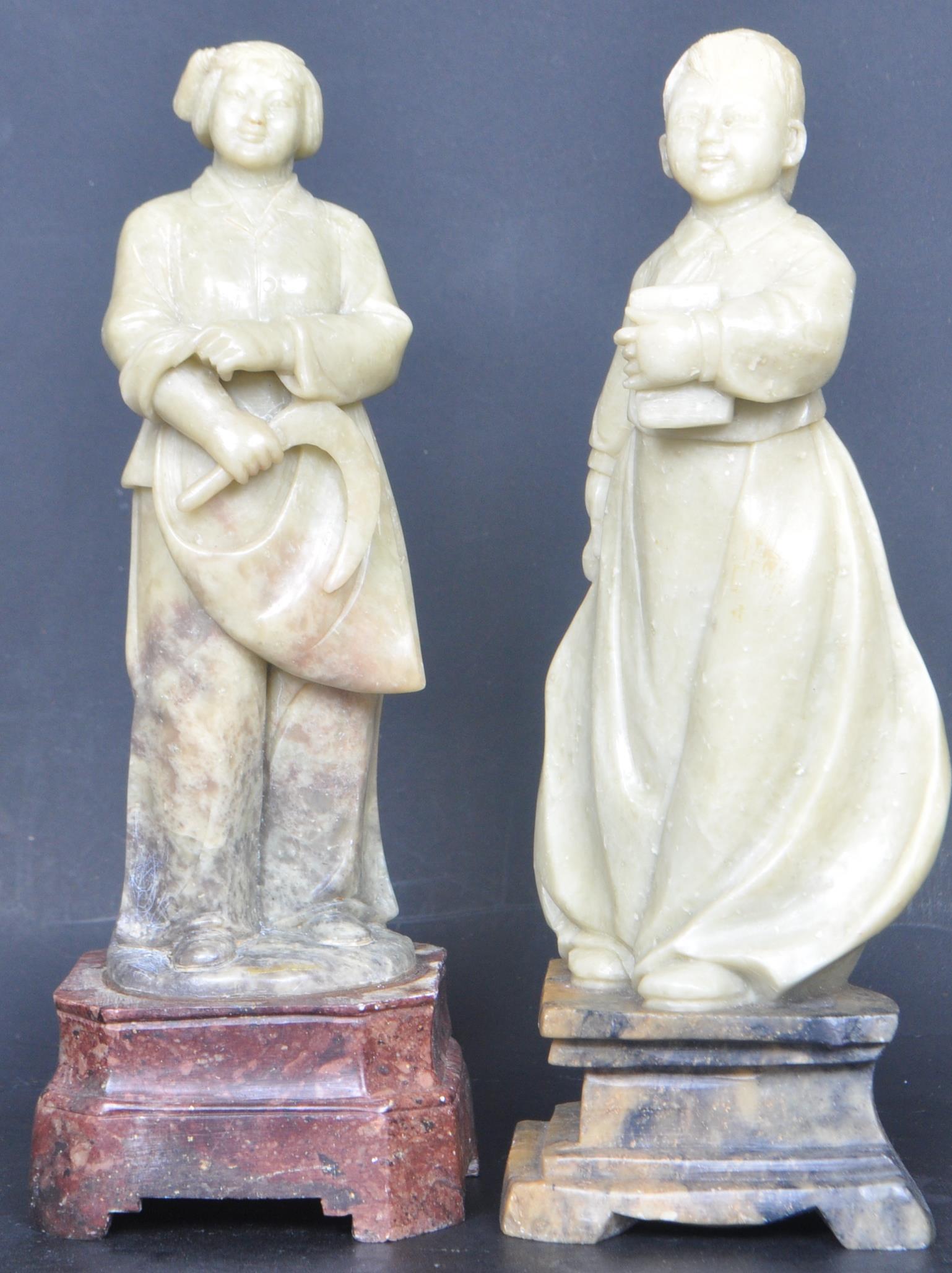 CHINESE CARVED SOAPSTONE FIGURES