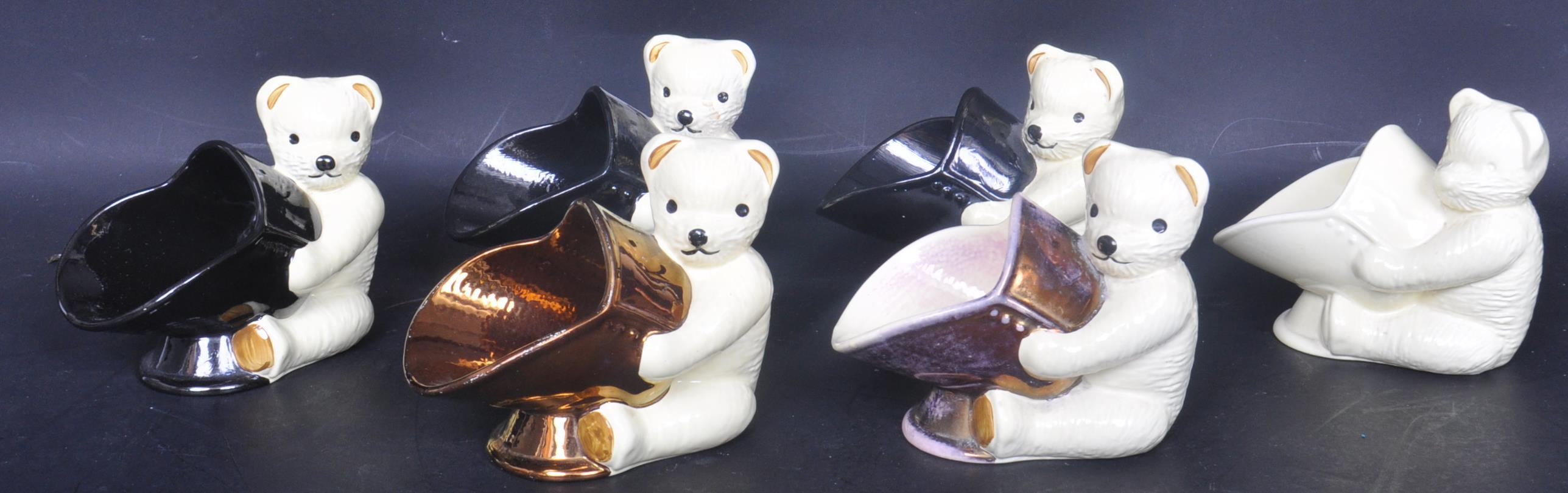 6 20TH CENTURY POUNTNEY BRISTOL TEDDY BEARS SALT BOWLS