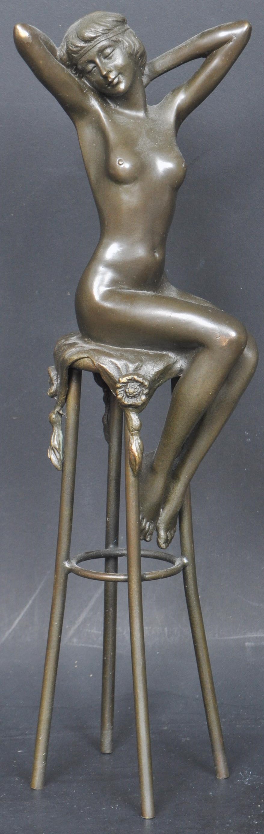 AFTER DEMETRE CHIPARUS ART DECO BRONZE NUDE SCULPTURE