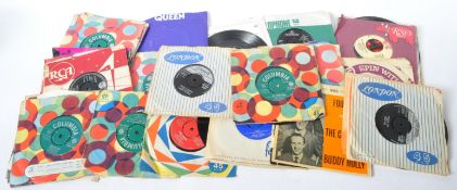45 SINGLE RECORDS - BEATLES, QUEEN, THE DRIFTERS.
