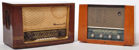 A PAIR OF RETRO VINTAGE MID 20TH CENTURY CASED RADIOS