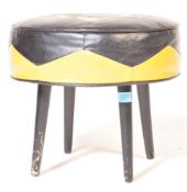 RETRO VINTAGE MOROCCAN LEATHER POUFFE FOOTSTOOL