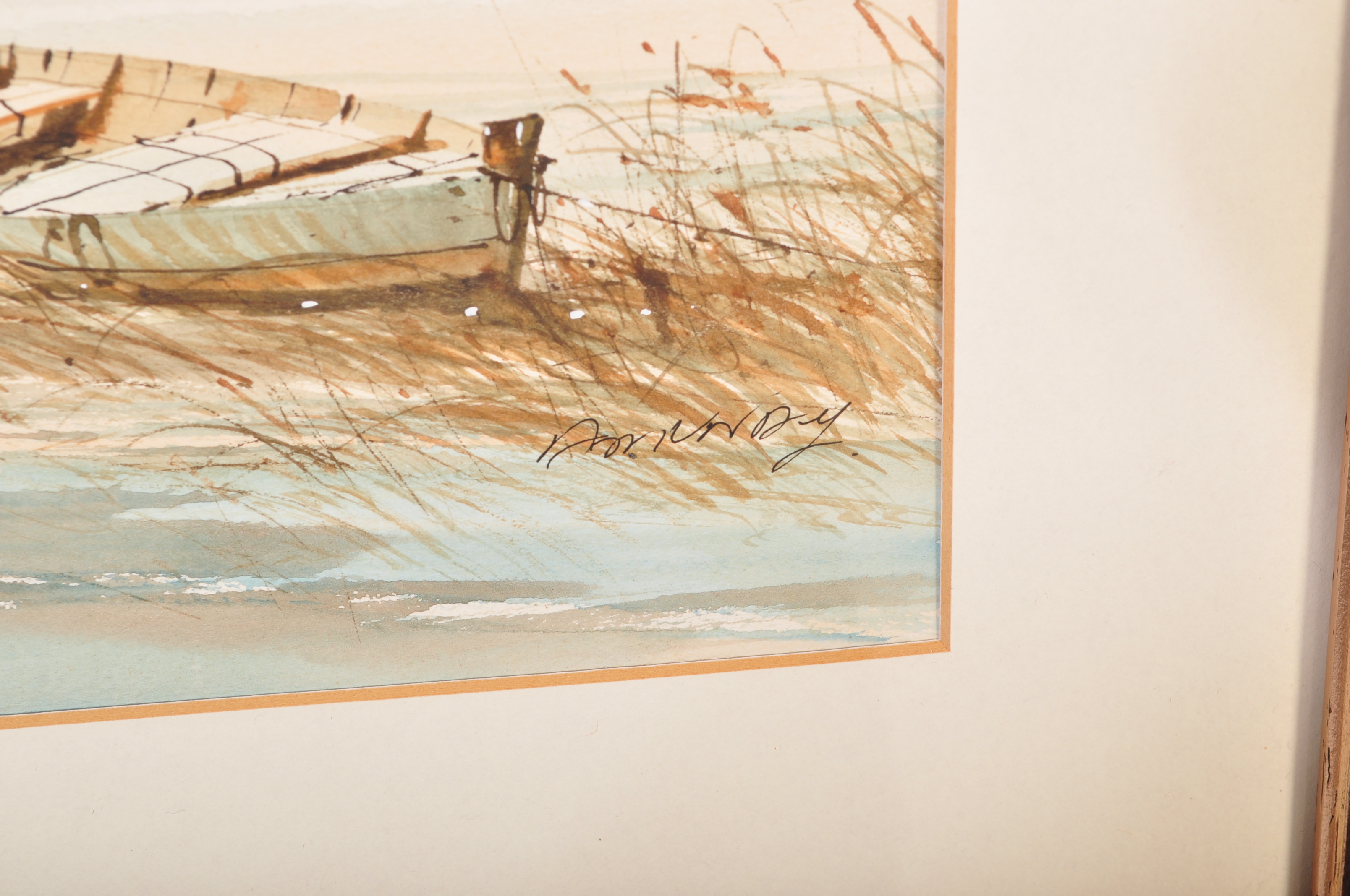 TWO 20TH CENTURY WATERCOLOUR PAINTINGS BEACH SCENES - Image 8 of 10