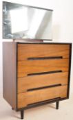 STAG FURNITURE - 1960S - TEAK DRESSING TABLE CHEST OF DRAWERS