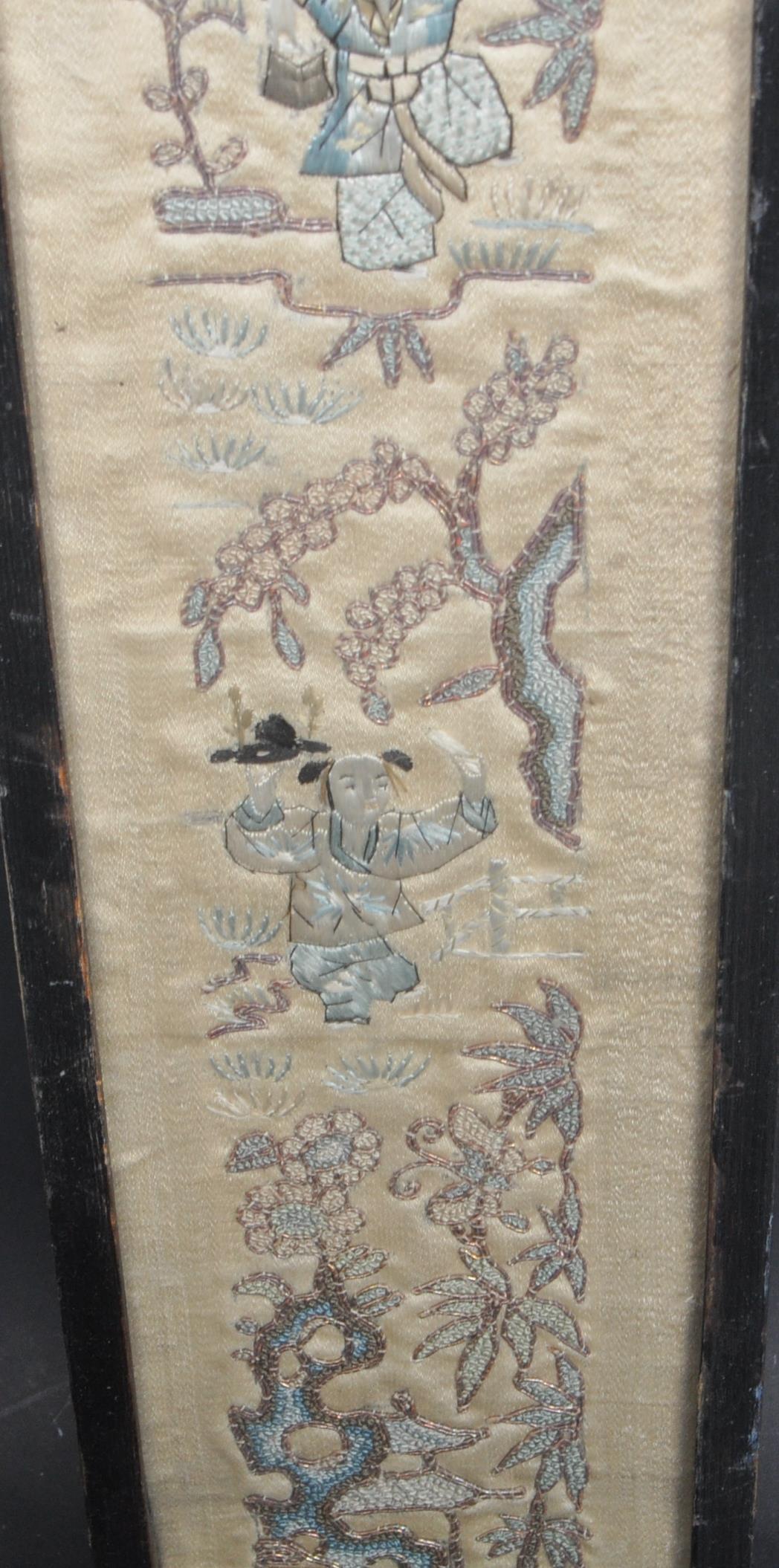 CHINESE ORIENTAL EMBROIDERED SILK PANEL - Image 9 of 11