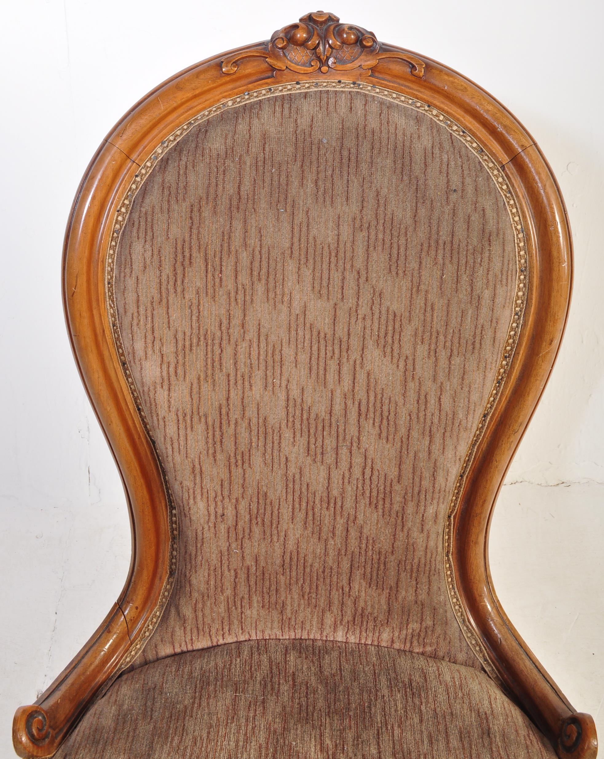 VICTORIAN 19TH CENTURY MAHOGANY NURSING CHAIR & OTHER - Image 11 of 14