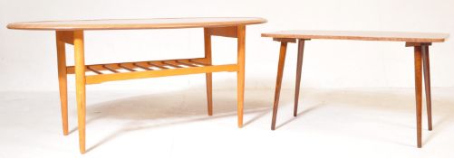 TWO MID CENTURY TEAK COFFEE & CENTRE TABLES